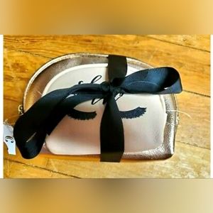 Pink and rose gold makeup bags